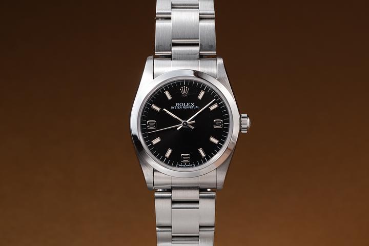 1995 Rolex Mid-Sized Oyster Perpetual 67480 Black 3, 6, 9 Dial