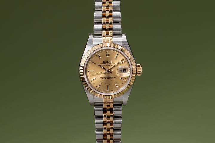 2001 Rolex Two-Tone Ladies DateJust 79173 Champagne dial