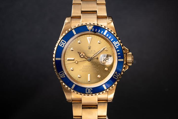1981 Rolex 18K YG Submariner 16808 Tropical Dial