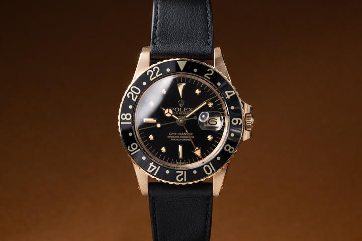 1979 Rolex 18K YG GMT Master 1675 Black Dial