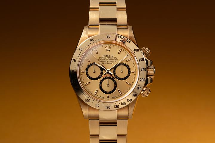 1996 Rolex 18K YG Zenith Daytona 16528 Champagne Dial