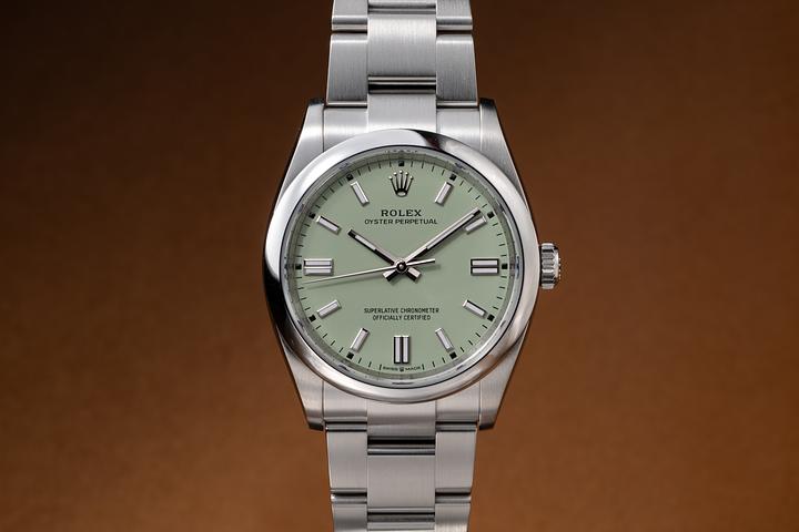 2026 Rolex Oyster Perpetual 126000 Pistachio Dial with Box & Papers