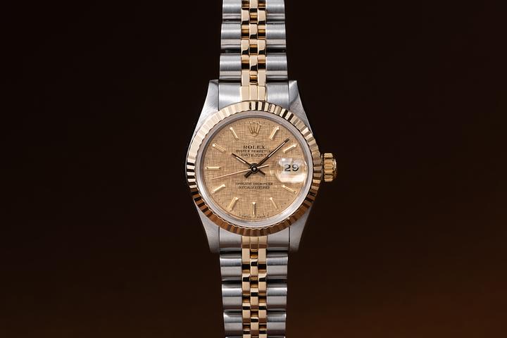1987 Rolex Ladies DateJust 69173 Champagne Linen Dial