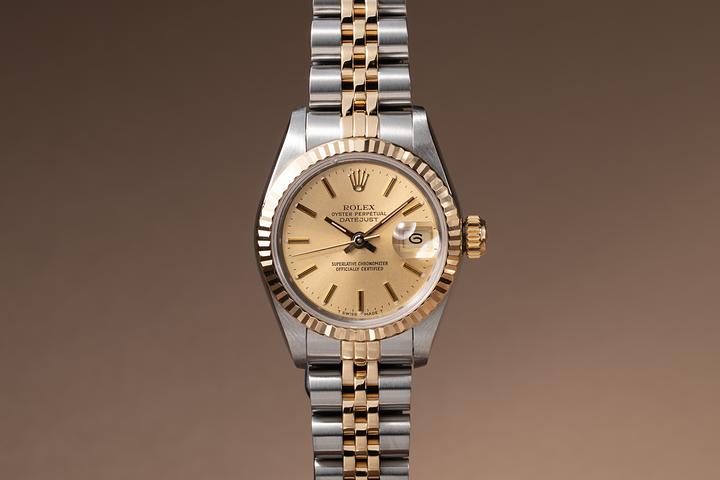 1987 Rolex Two-Tone Ladies DateJust 69173 Champagne Dial