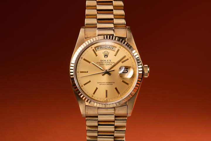 1979 Rolex 18K YG Day-Date 18038 Champagne Dial