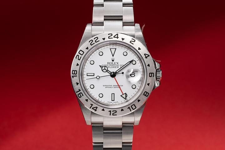 NOS 2008 Rolex 3186 Explorer II 16570 White Dial with Box and Papers