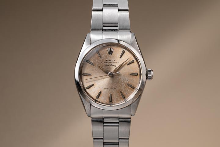 1964 Rolex Air-King 5500 Tropical Silver Dial with Service Papers