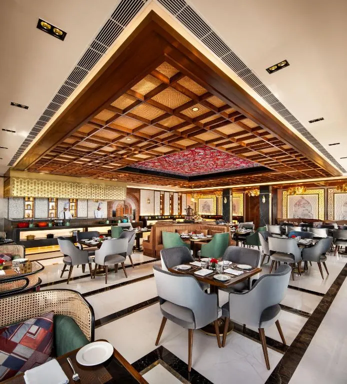 Fine dining restaurant at Taj Dal View Srinagar Kashmir