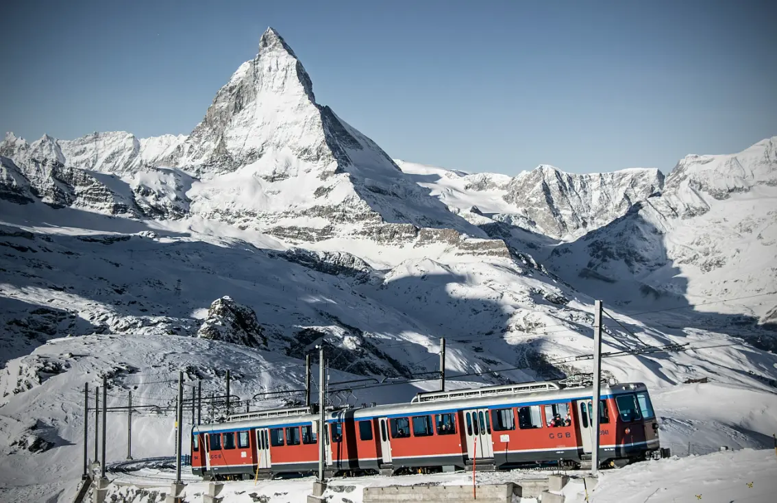 Gornergrat railway view Matterhorn Switzerland mountains