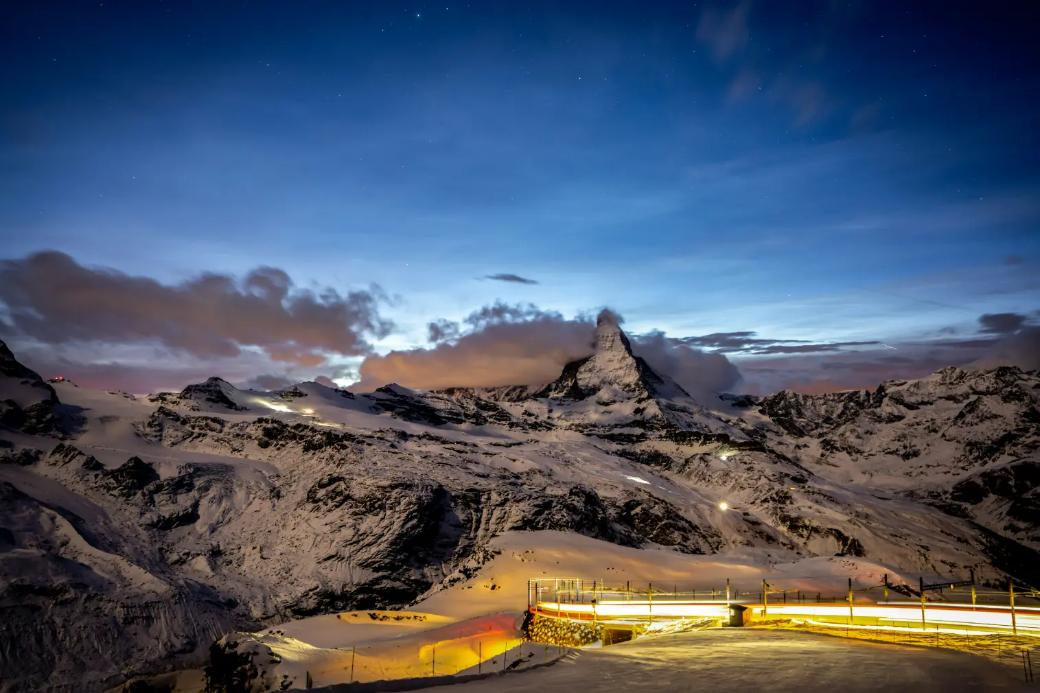 Matterhorn sunrise view from Gornergrat Zermatt Switzerland