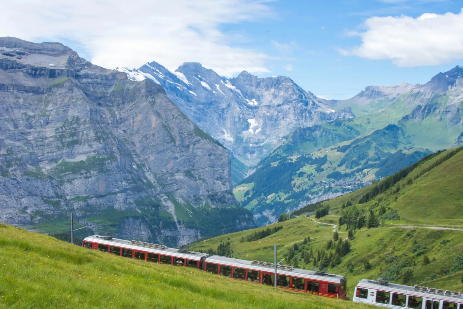 Jungfraujoch railway station snow landscape Switzerland
