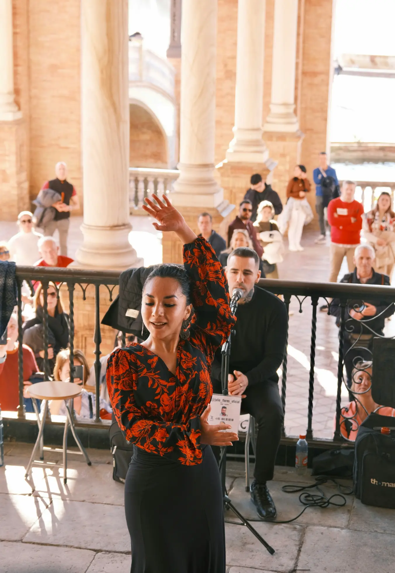 Flamenco dancer traditional dress Seville Spain performance