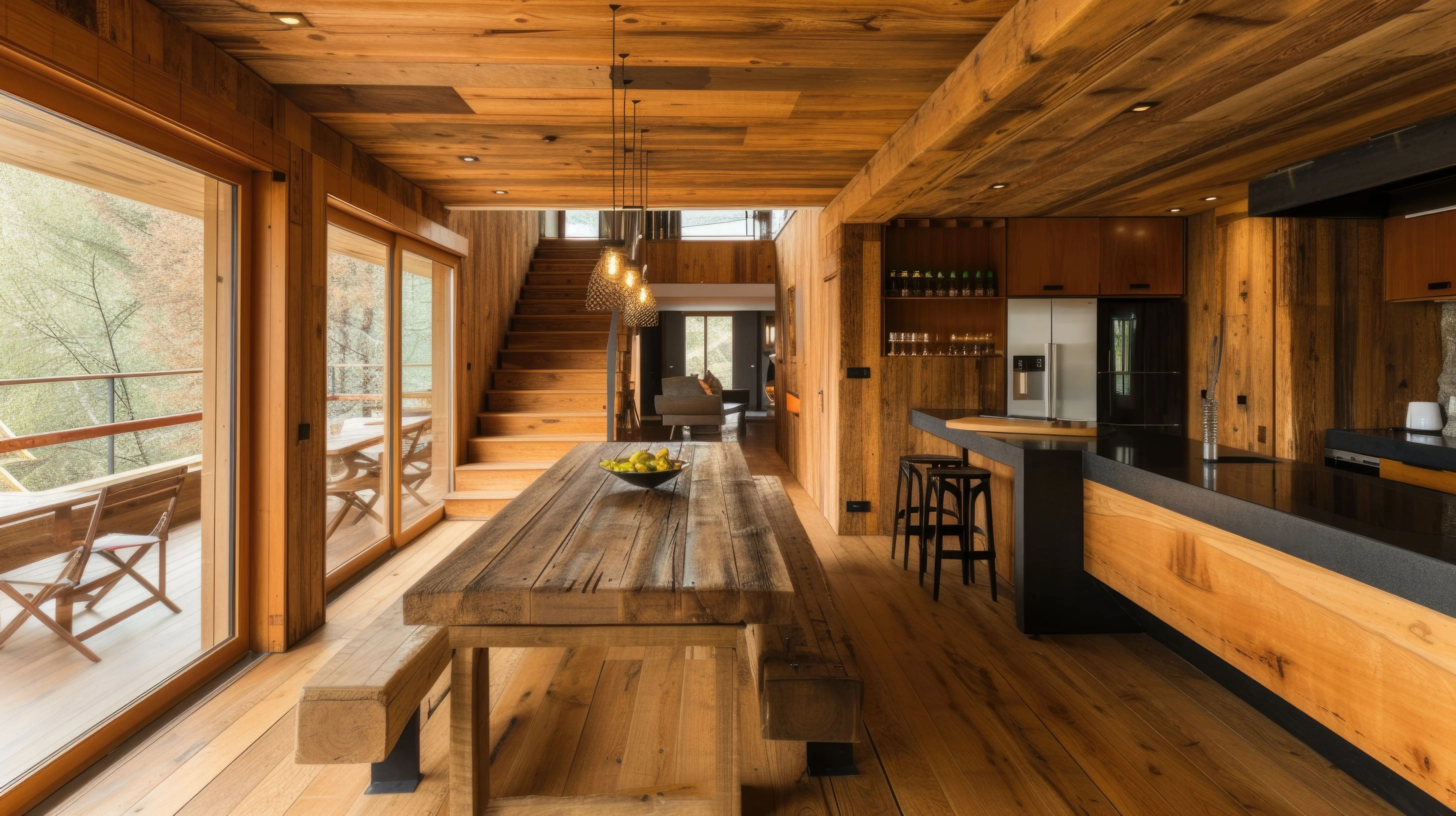 Handcrafted wooden design detail
