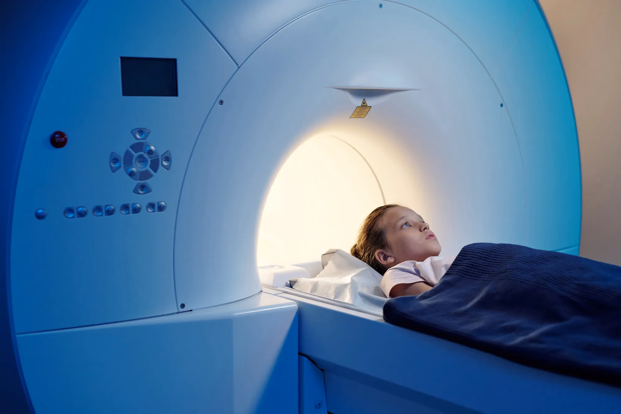 Young lady is about to have a CT scan in Westlake Village, CA to diagnose a possible brain condition
