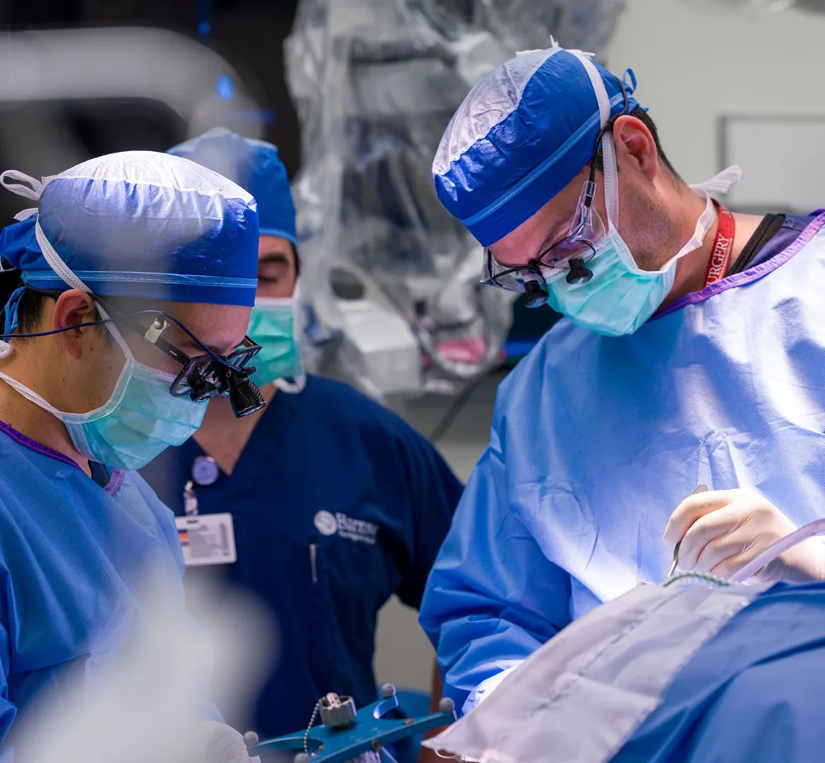 Dr. Arnau Benet operating on a patient at California Neurosurgical Specialists