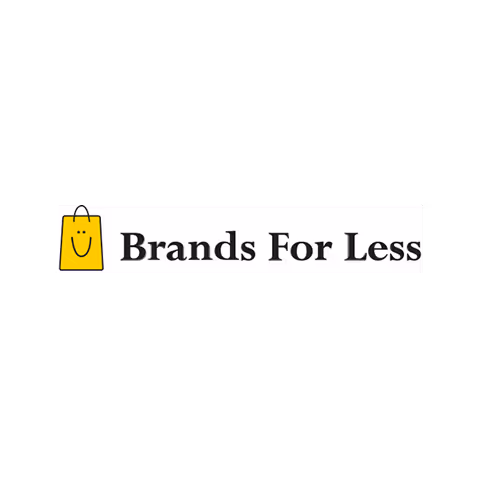 Logo with a yellow shopping bag icon and text 'Brands For Less'.