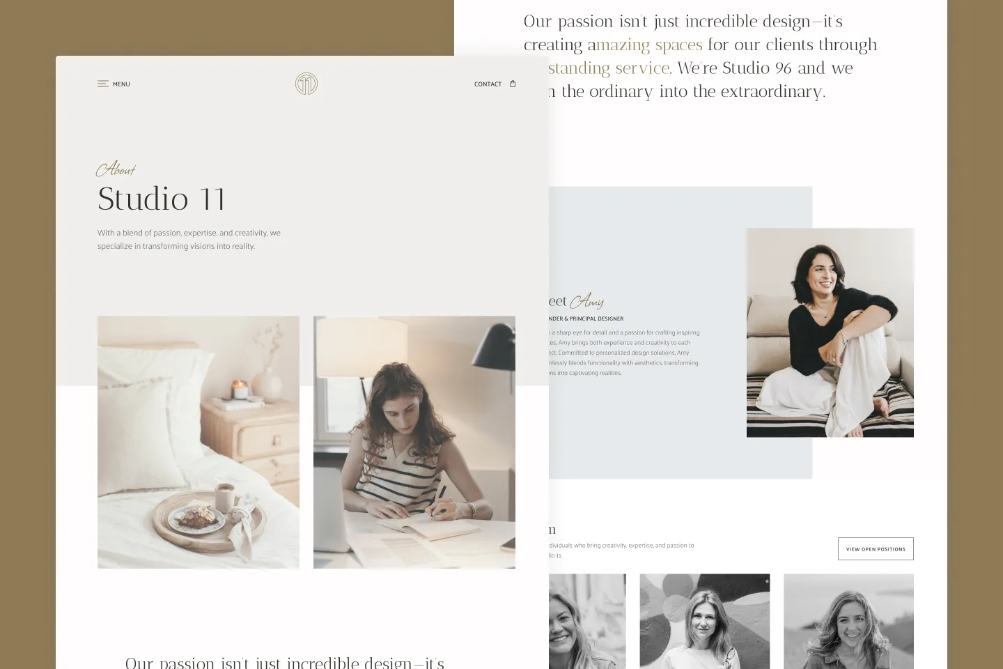 About us page desktop mockup