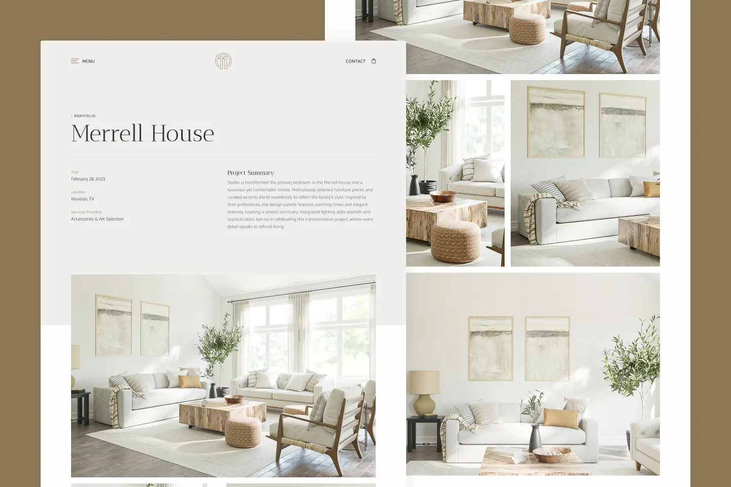Single project page desktop mockup