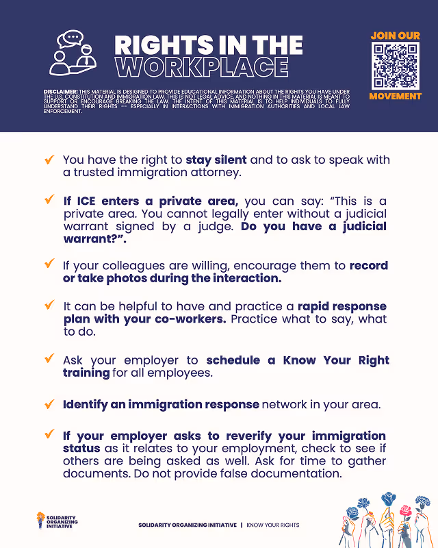 A PDF describing rights in the workplace