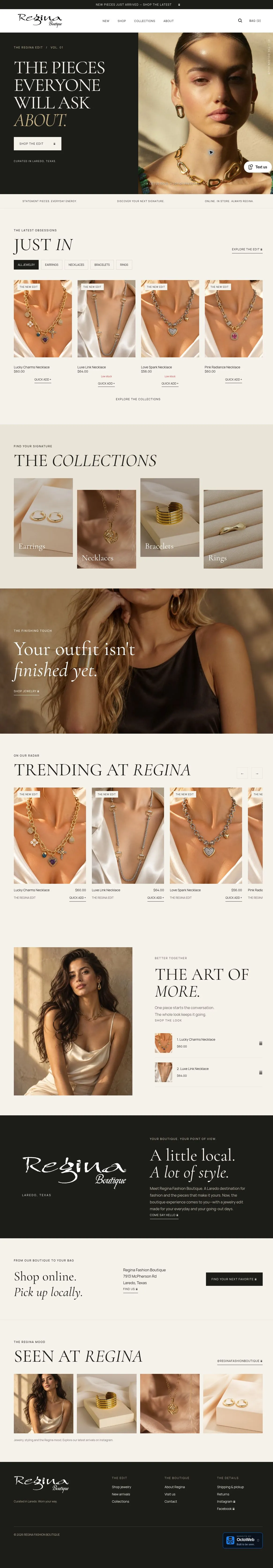 Regina Fashion Boutique: Sitio de boutique en línea