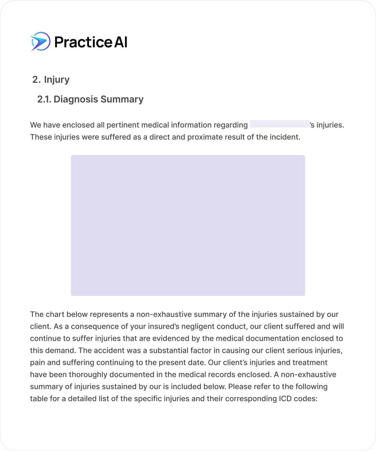 Demand injury sample preview