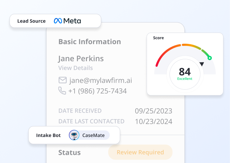 Completed client communication showing a transcript and a 31-second audio recording about a lemon law inquiry for a 2017 Toyota Camry with Law Practice AI, dated 20 Mar 2025, 8:47 AM.