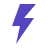 Purple lightning bolt icon.