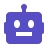 Simple purple robot face icon with antenna and square eyes.