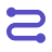 Purple stylized icon depicting two horizontal lines with circles connected by a curve.