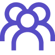Three purple user icons representing a group of people.