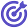 Blue target with an arrow hitting the bullseye.