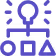 Lightbulb connected to a network of three squares symbolizing idea and strategy.