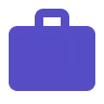 Purple briefcase icon symbolizing business or work.