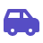Solid purple icon of a car facing right with visible front wheel and window