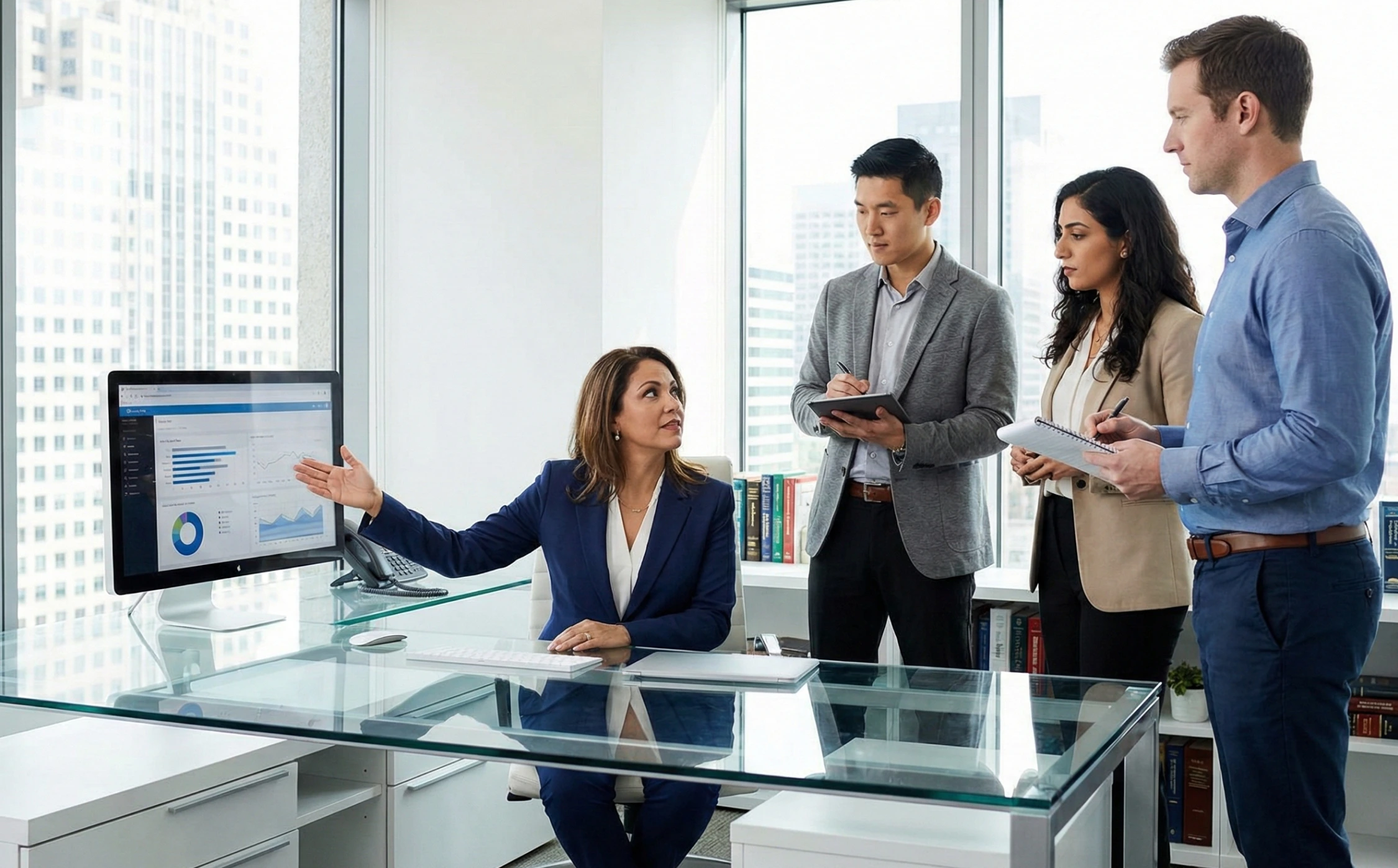 legal professionals discussing and working