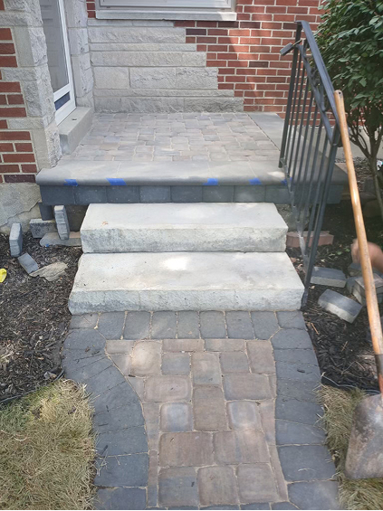 Concrete and brick stairs