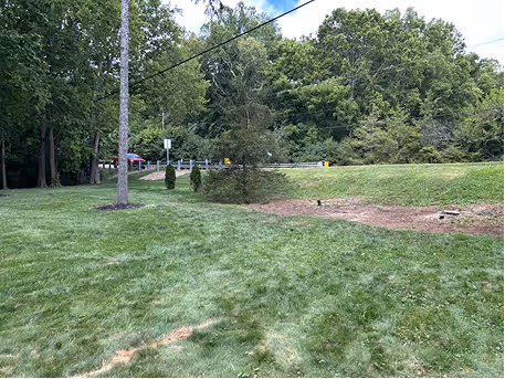 Grass yard with no tree line