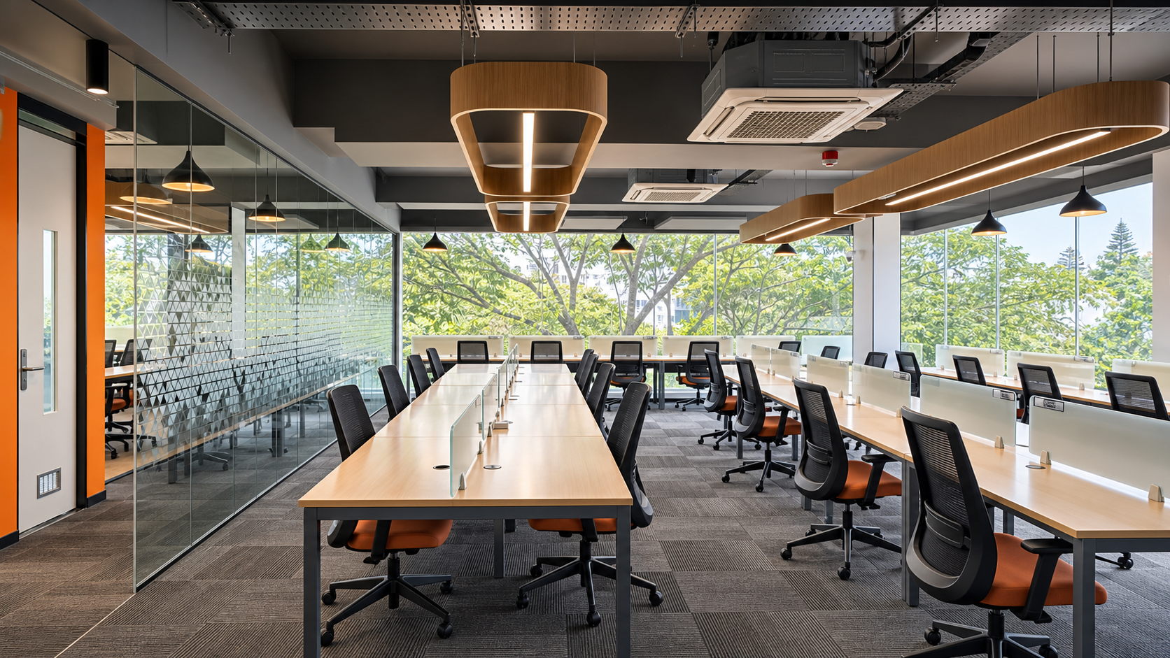 Open office area at Kaypee Tower