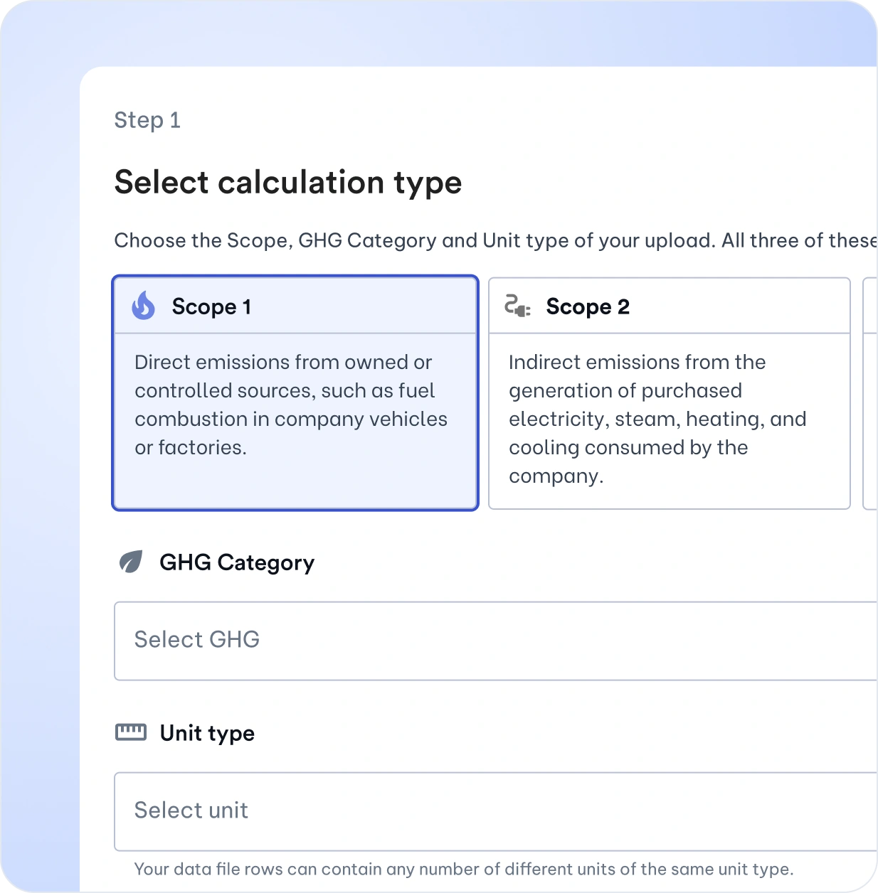 Carbon accounting import data