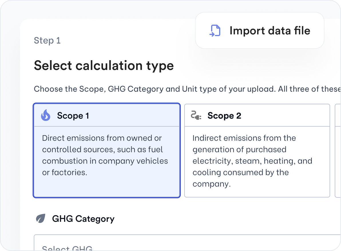 Avarni feature - Scope 1-3 calculation type