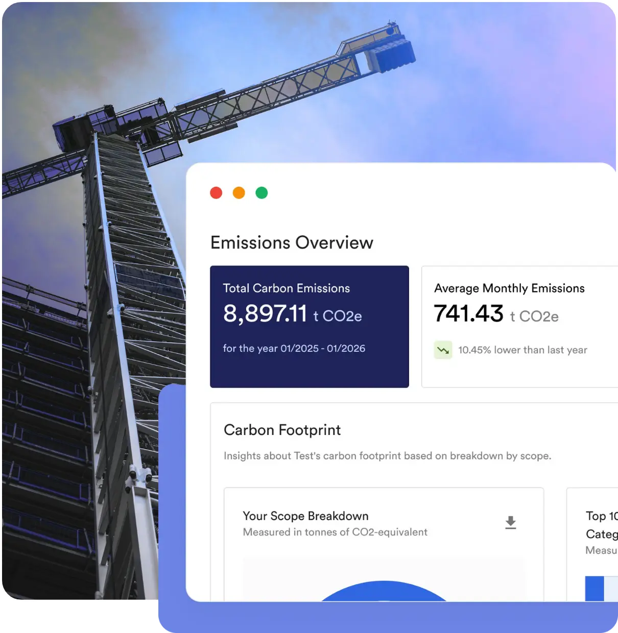Carbon accounting software for construction companies