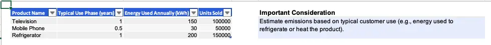 Free data collection template for Scope 1-3 emissions