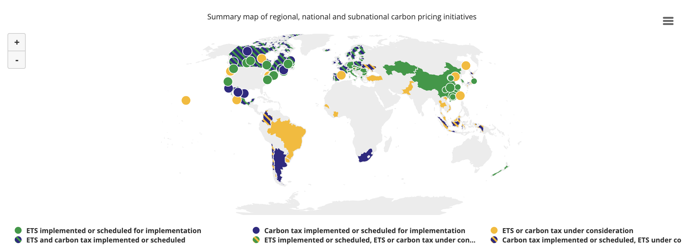 Legislated carbon pricing in 2021