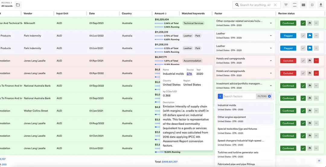 Emission factor transparency with Avarni