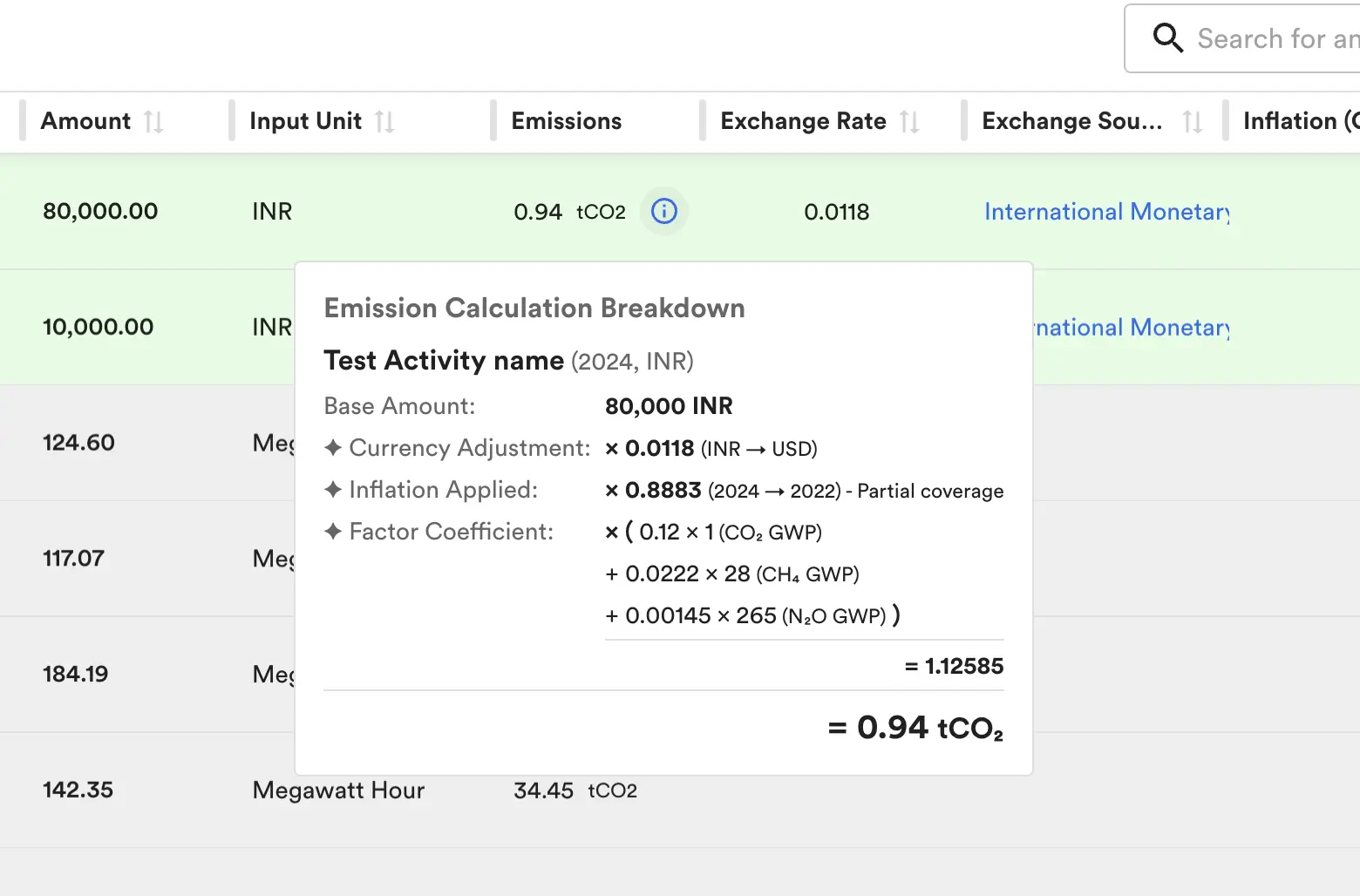 Currency exchange rates in carbon accounting