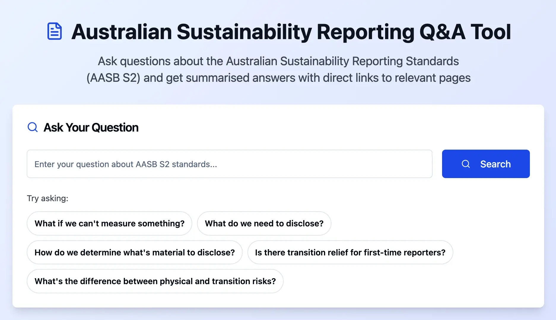 Australian Sustainability Reporting Q&A Agent