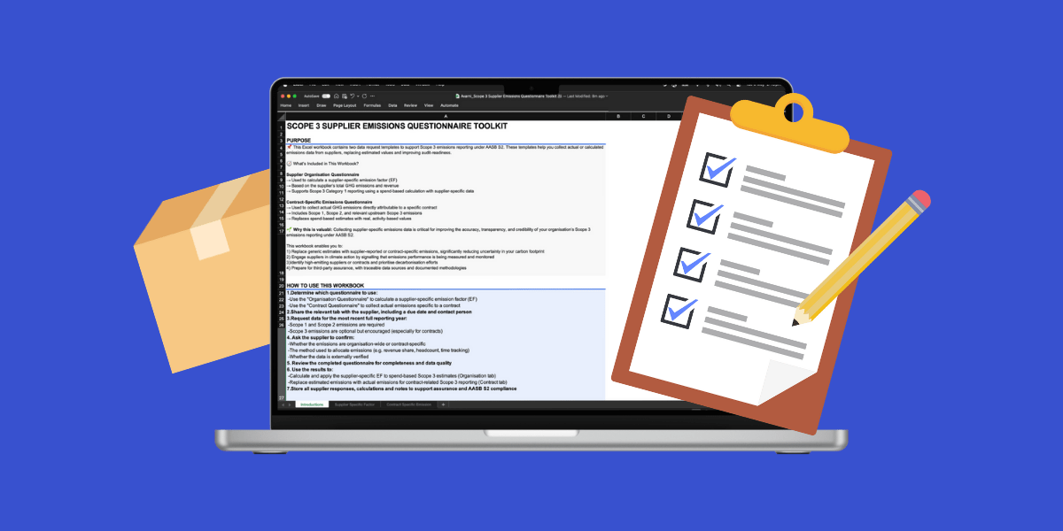 Free Scope 3 Supplier Emissions Questionnaire Toolkit for AASB S2 compliance