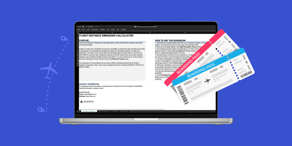 Free Scope 3 Business Flights Distance and Emissions Excel Calculator