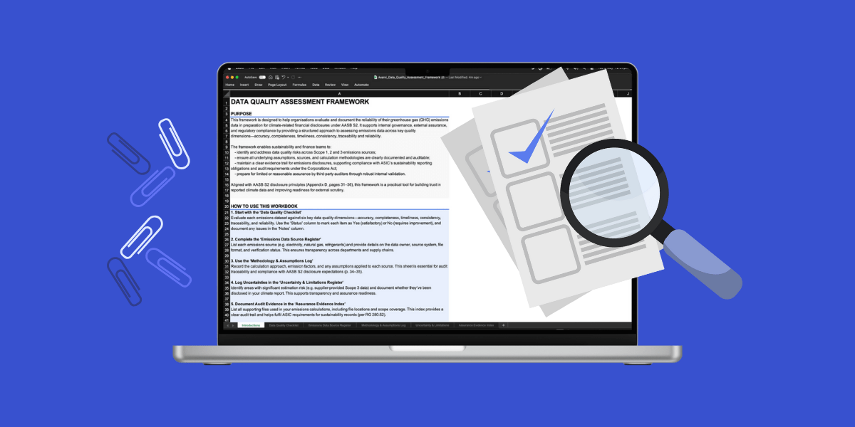 Free Emissions Data Quality Assessment Framework for ASRS AASB S2 compliance