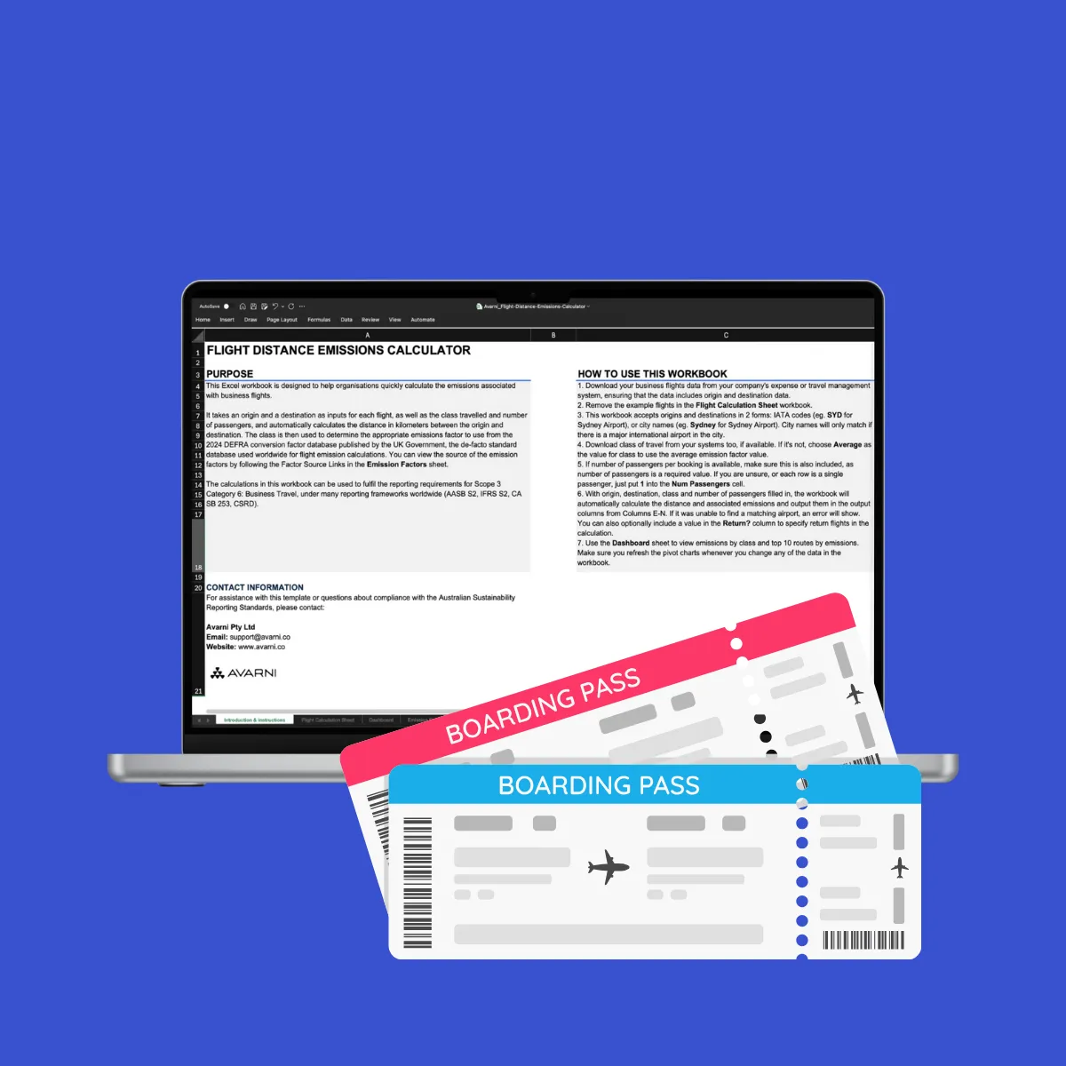 Free Scope 3 Business Flights Distance and Emissions Excel Calculator